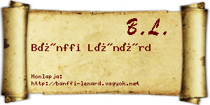 Bánffi Lénárd névjegykártya